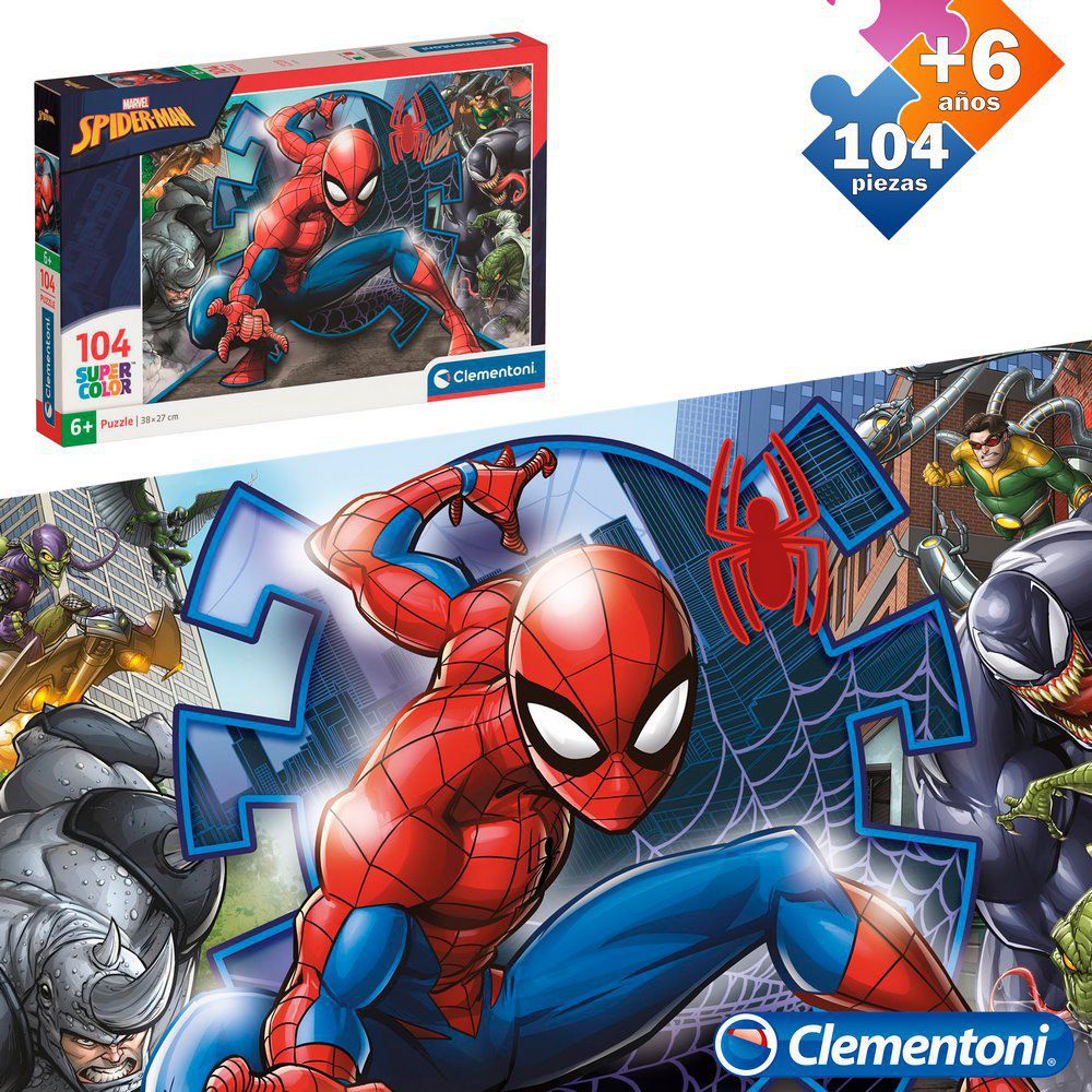 PUZZLE 104 PCS SPIDERMAN APTO + 6 AÑOS - CAJA IMPRESA