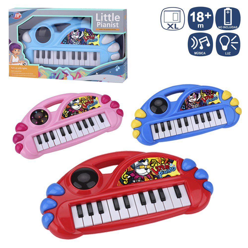 ÓRGANO MUSICAL 4/C 34,50 CM CON LUZ Y MÚSICA. FUNCIONA CON PILAS 3XAA (NO INCLUIDAS). CAJA VENTANA DE 36X6X21 CM.