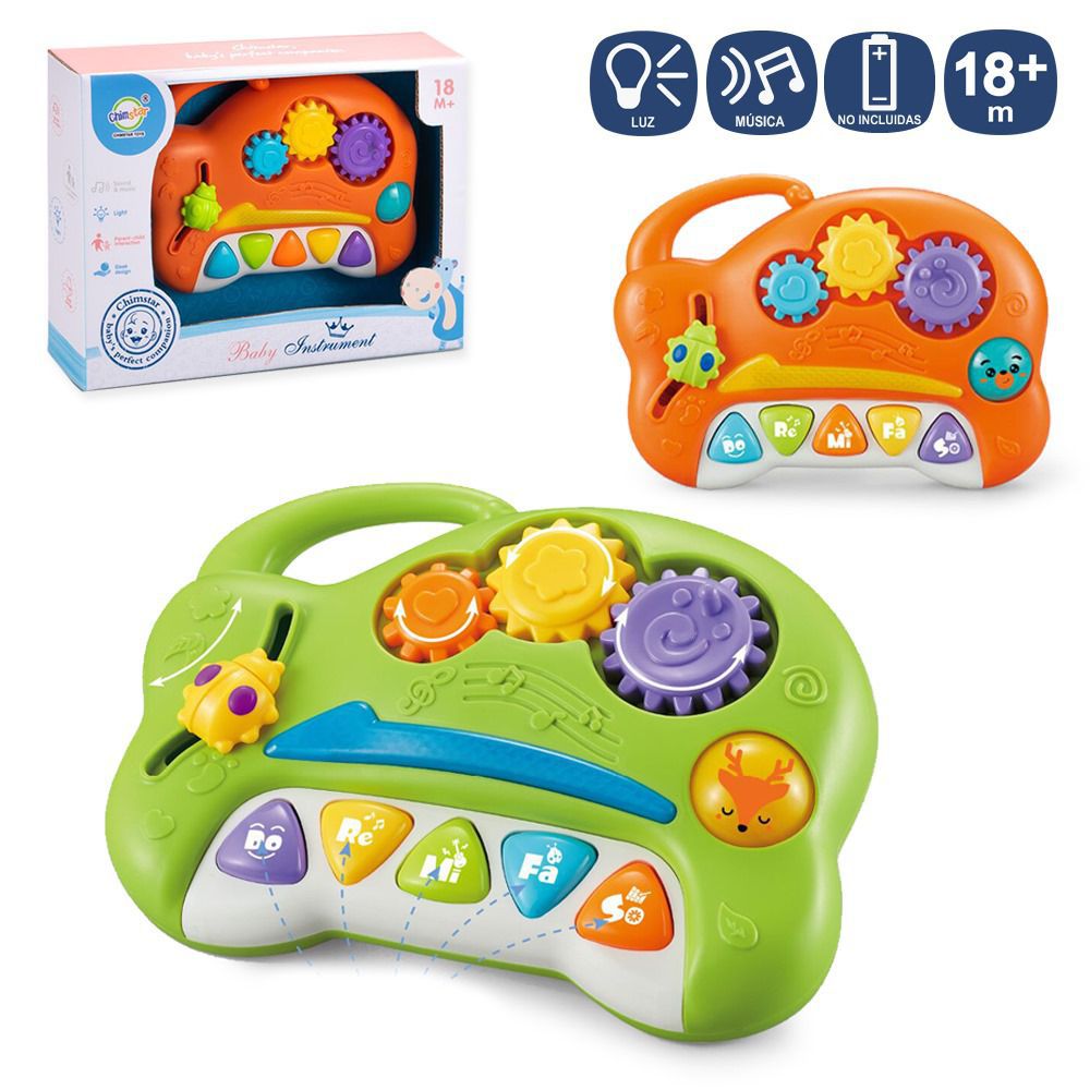 ÓRGANO ACTIVIDADES 2/C 17,50 X 13 X 5,40 CM CON LUZ Y MÚSICA. FUNCIONA CON PILAS 2XAA (NO INCLUIDAS). CAJA ABIERTA DE 23,8X5,6X16,7 CM.