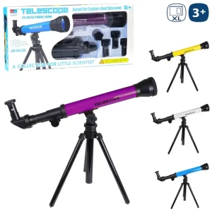TELESCOPIO 3 LENTES AUMENTO Y TRIPODE 43 X 25 X 42 CM INCLUYE 3 LENTES X20- X 40 -X60 AUMENTOS -CAJA VENTANA DE 47 X 22 X 8 CM.