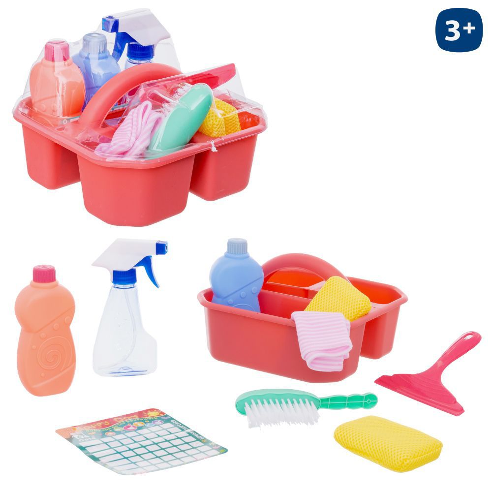 S/10 CONJUNTO LIMPIEZA CON CESTA 23,50 X 22,50 X 14 CM CESTA RETRACTILADA