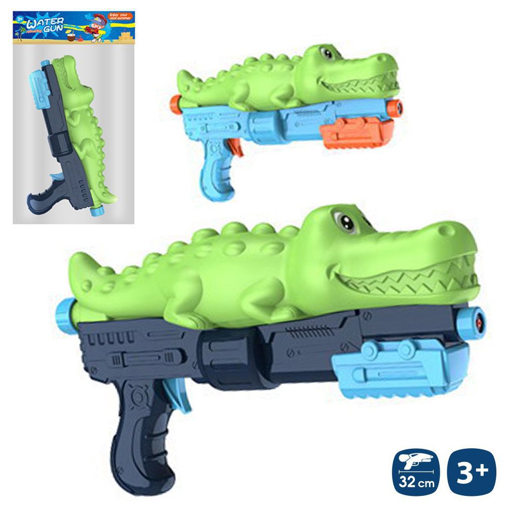 PISTOLA AGUA COCODRILO CEBADOR 2/C 32 X 6 X 19 CM BOLSA PESTAÑA