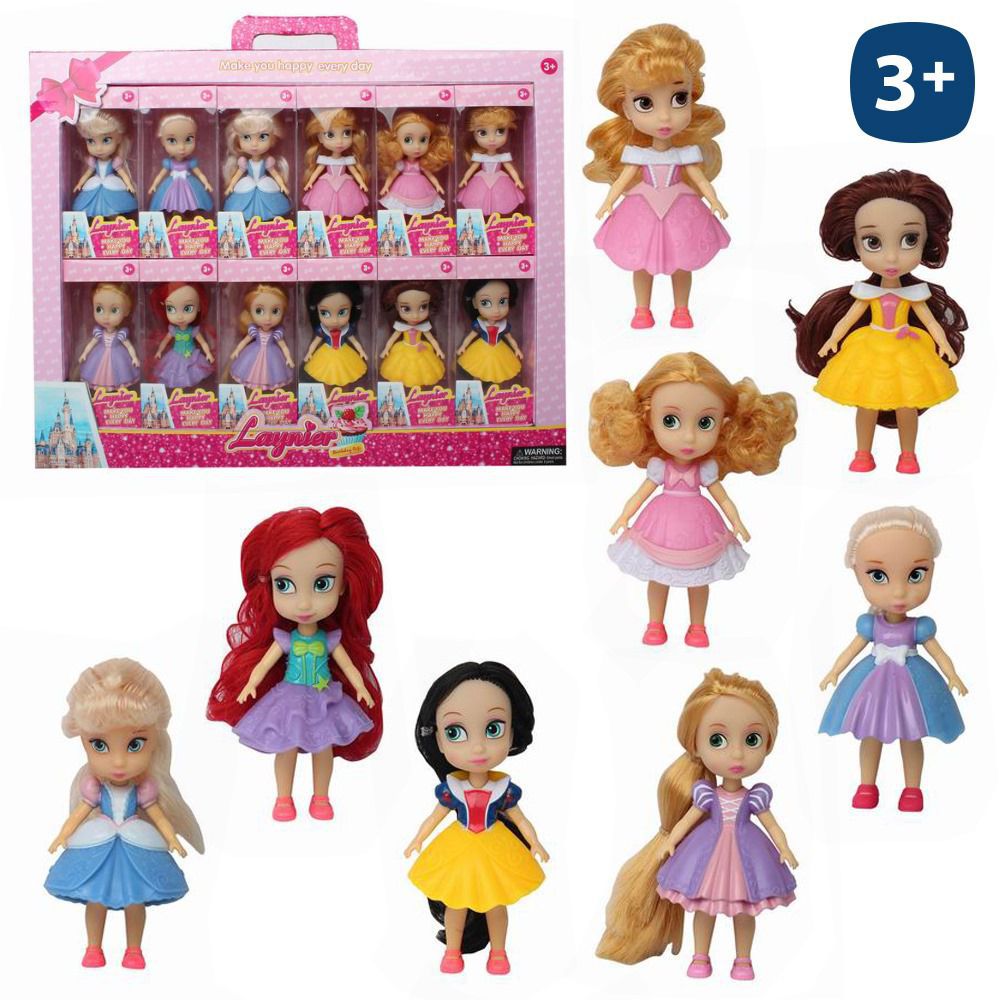 MINI MUÑECA PRINCESAS 12/C 13,80 CM CAJA INDIVIDUAL- MALETIN EXPOSITOR 12 UDS