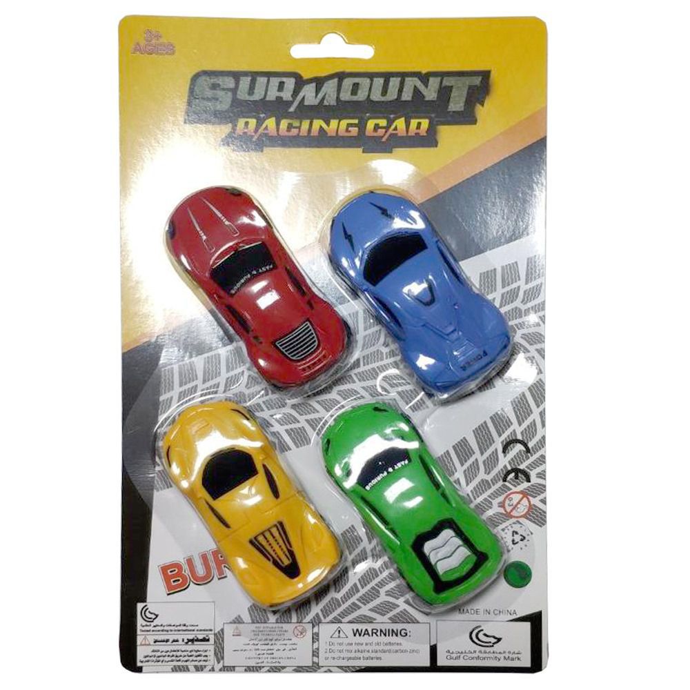 S/4 COCHE RETROFRICCIÓN 10 CM BLISTER 19X29 CM