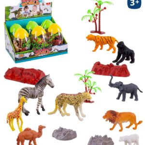 S/15 ANIMALES SELVA PVC 6,50 CM SURTIDO PRESENTADO EN HUEVO - CAJA EXPOSITORA 6 UNIDADES