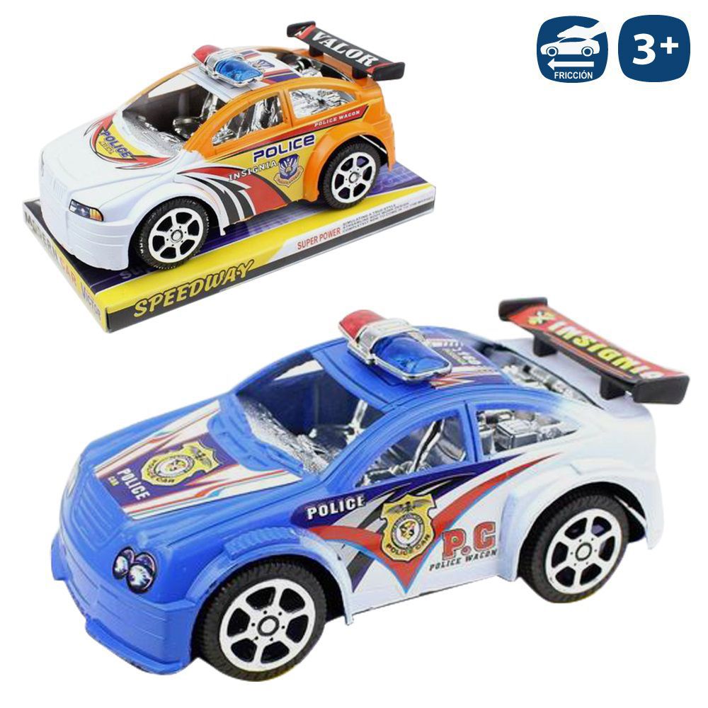 COCHE POLICÍA FRICCIÓN 2/C 16 X 8 X 7 CM PRESENTADO EN BURBUJA 18X10X8,5 CM