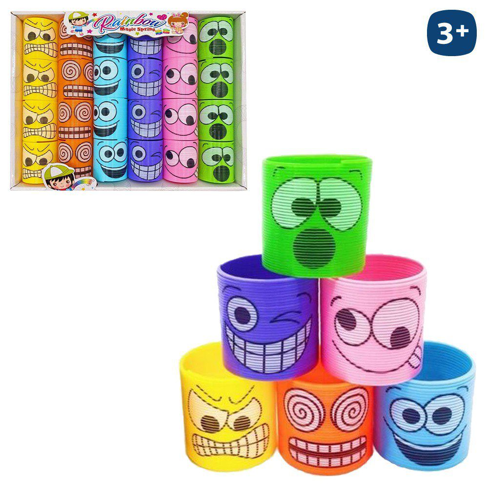 MUELLE EMOTICONOS 6/C 4,50 X 4,50 X 4,50 CM CAJA EXPOSITORA 24 UDS