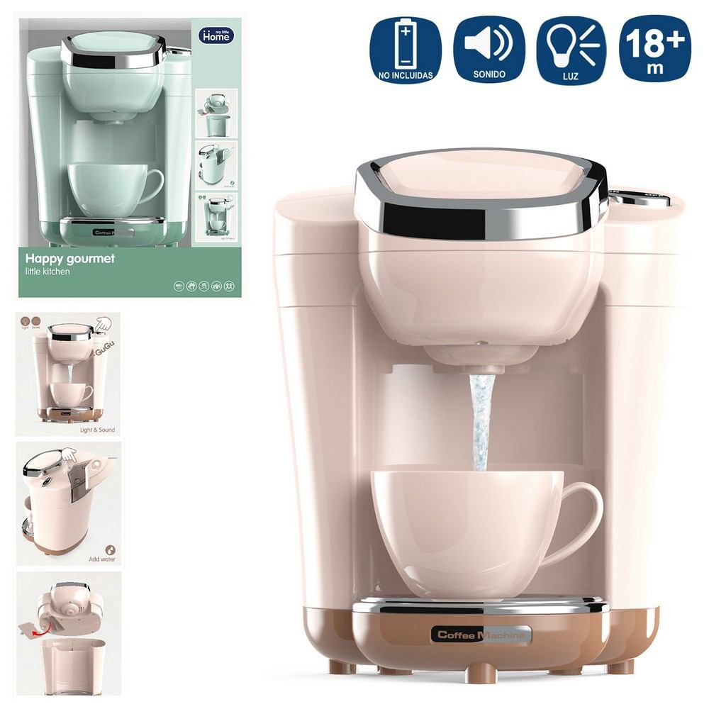 CAFETERA ELÉCTRICA 2/C 14,50 X 14 X 19,50 CM CON LUZ Y SONIDO - FUNCIONA CON 2 PILAS AA NO INLCUIDAS- CAJA VENTANA 29X15XX24 CM