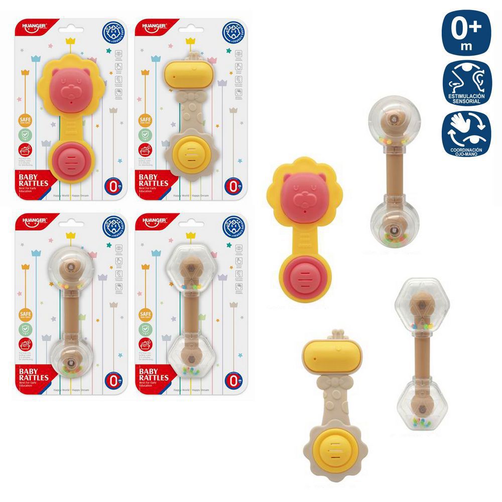 MORDEDOR SONAJERO INFANTIL 4/M 6,90 X 13,20 X 3,10 CM APTO BEBES + 0 MESES - BLISTER 13X21 CM