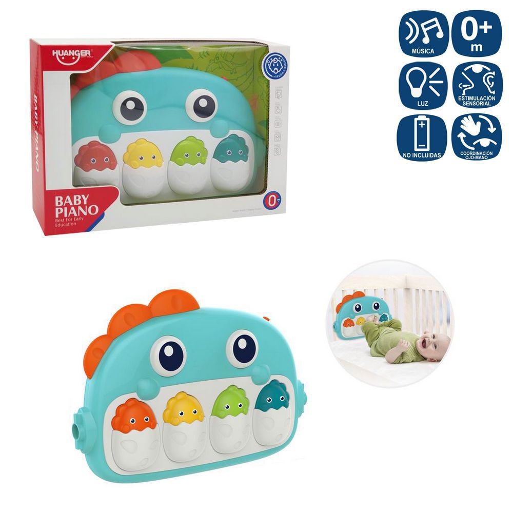 ÓRGANO PIES INFANTIL 30 X 4,80 X 21 CM LUZ Y SONIDO- APTO NIÑOS + 0 MESES- FUNCIONA CON 2 PILAS 3XAAA ( NO INCLUIDAS)- CAJA VENTANA 31X6x22,5 CM
