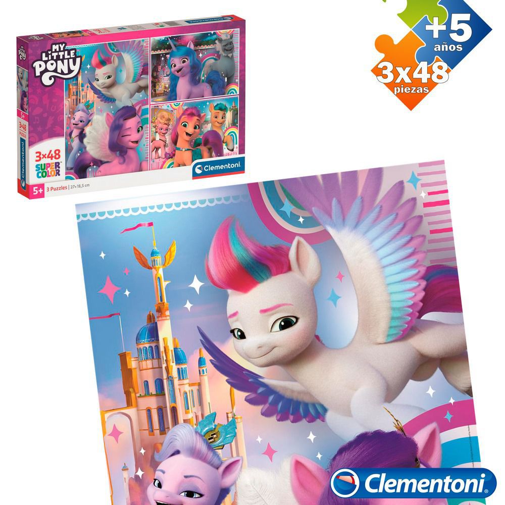S/3 PUZZLE 3X48 PCS MY LITTLE PONY APTO + 4 AÑOS - CAJA IMPRESA
