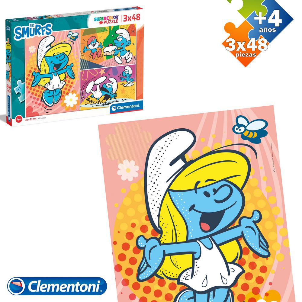 PUZZLE 104 PCS LOS PITUFOS APTO + 6 AÑOS - CAJA IMPRESA
