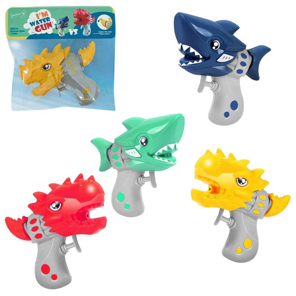 PISTOLA AGUA DINO 4/M 13 CM BOLSA PESTAÑA
