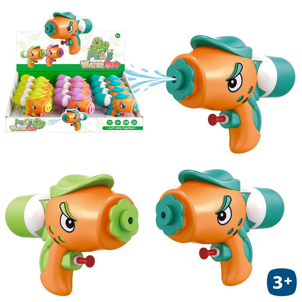 PISTOLA AGUA PEZ 3/C 15 CM CAJA ESPOSITORA 12 UDS
