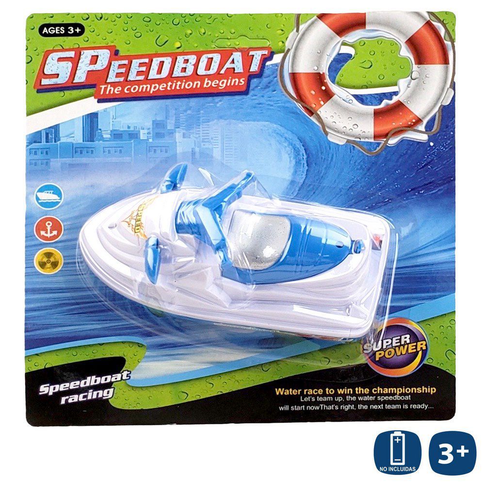 MOTO AGUA ELÉCTRICA 2/C 17 X 8 X 8 CM FUNCIONA CON 2 PILAS AA NO INCLUIDAS BLISTER 25X26 CM