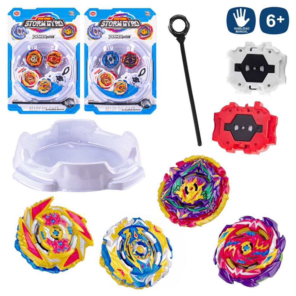 S/2 PEONZA TOP CON PLATAFORMA METAL 2/C 6 CM BLISTER 27X38 CM