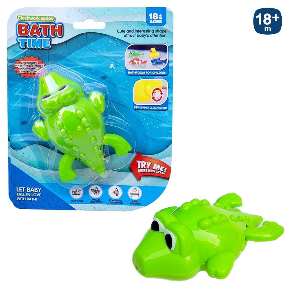 COCODRILO NADADOR A CUERDA 11 CM APTO PARA NIÑOS +18 MESES - BLISTER 16X20 CM