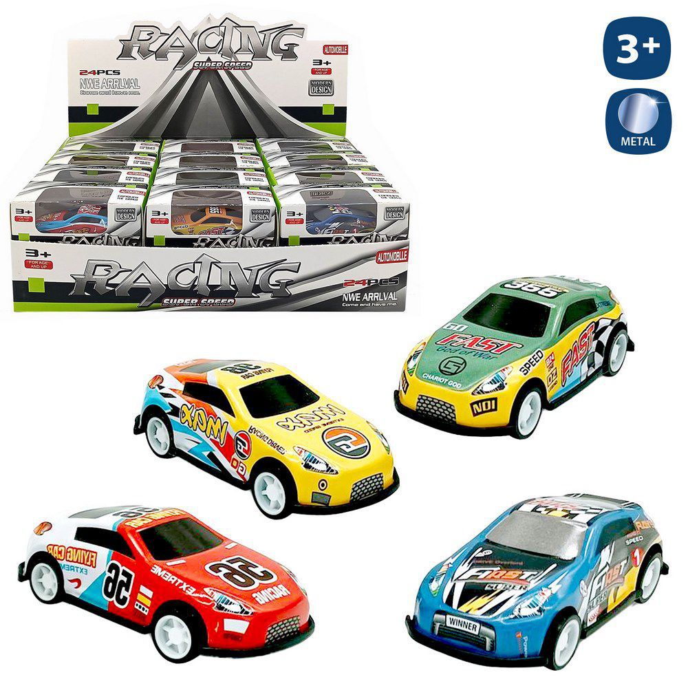 COCHE SPORT METAL 6,80 CM CAJA VENTANA 8X4,1X3,7 CM- CAJA EXPOSITORA 24 UDS