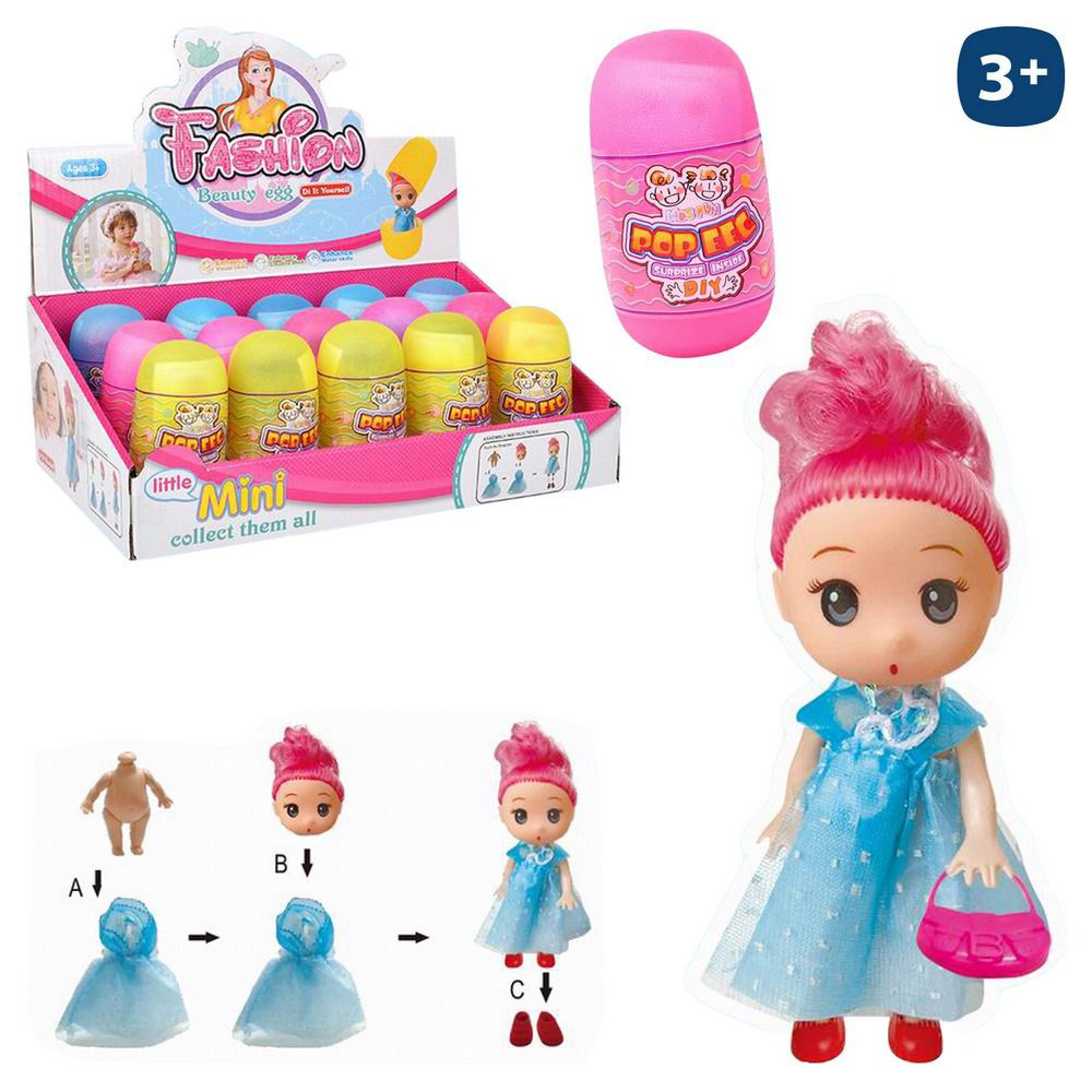 MINI MUÑECA HUEVO SORPRESA 3/C 11 CM CAJA EXPOSITORA15 UDS