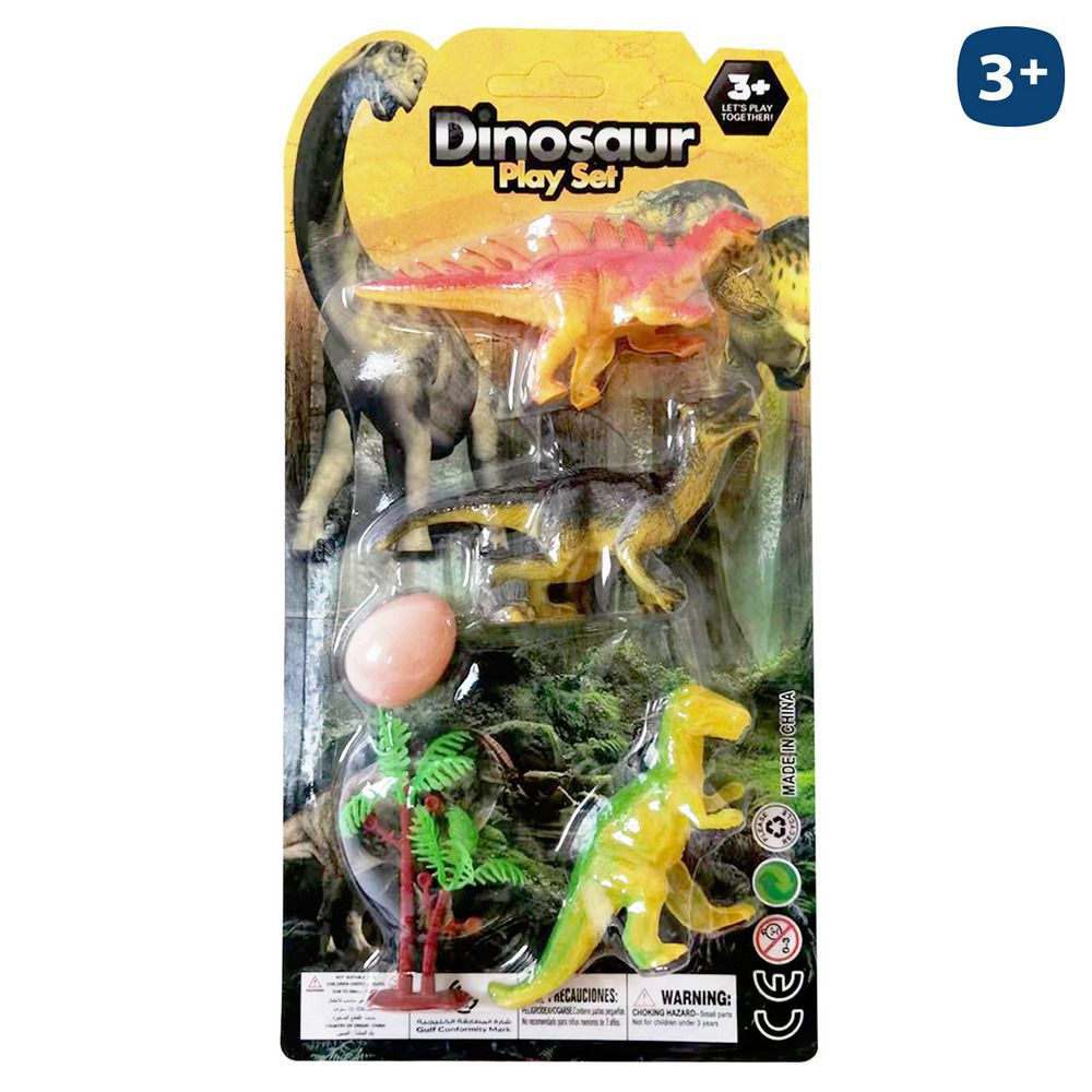 S/3 DINOSAURIOS CON ACCESORIOS 11 X 5 CM BLISTER 15X29 CM