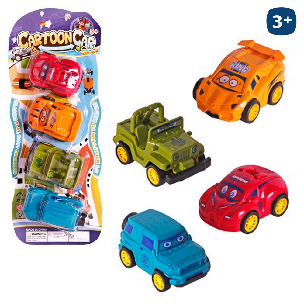 S/4 COCHE GROTESCO 9 X 4 X 4,50 CM BLISTER 12X30 CM