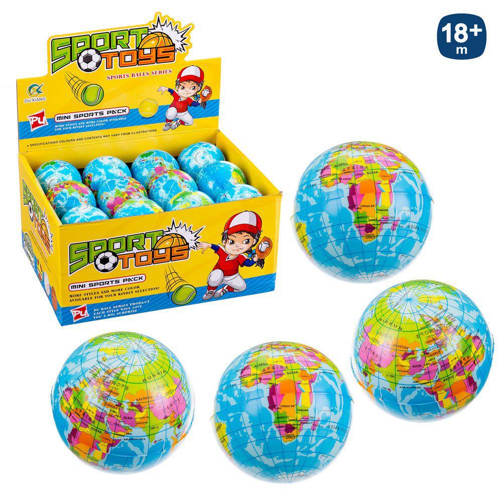PELOTA FOAM BOLA DEL MUNDO 6,30 CM CAJA EXPOSITORA 24 UDS