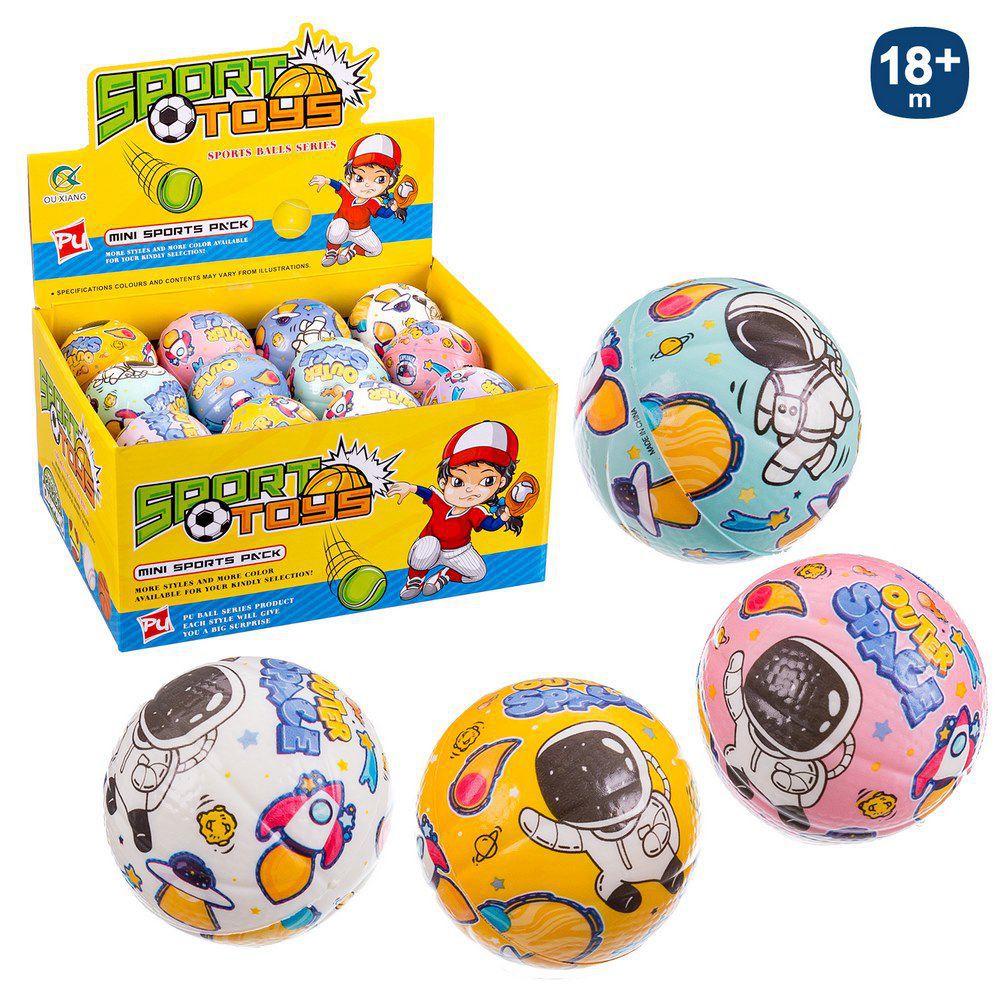 PELOTA FOAM SPACE 3/M 6,30 CM CAJA EXPOSITORA 24 UDS