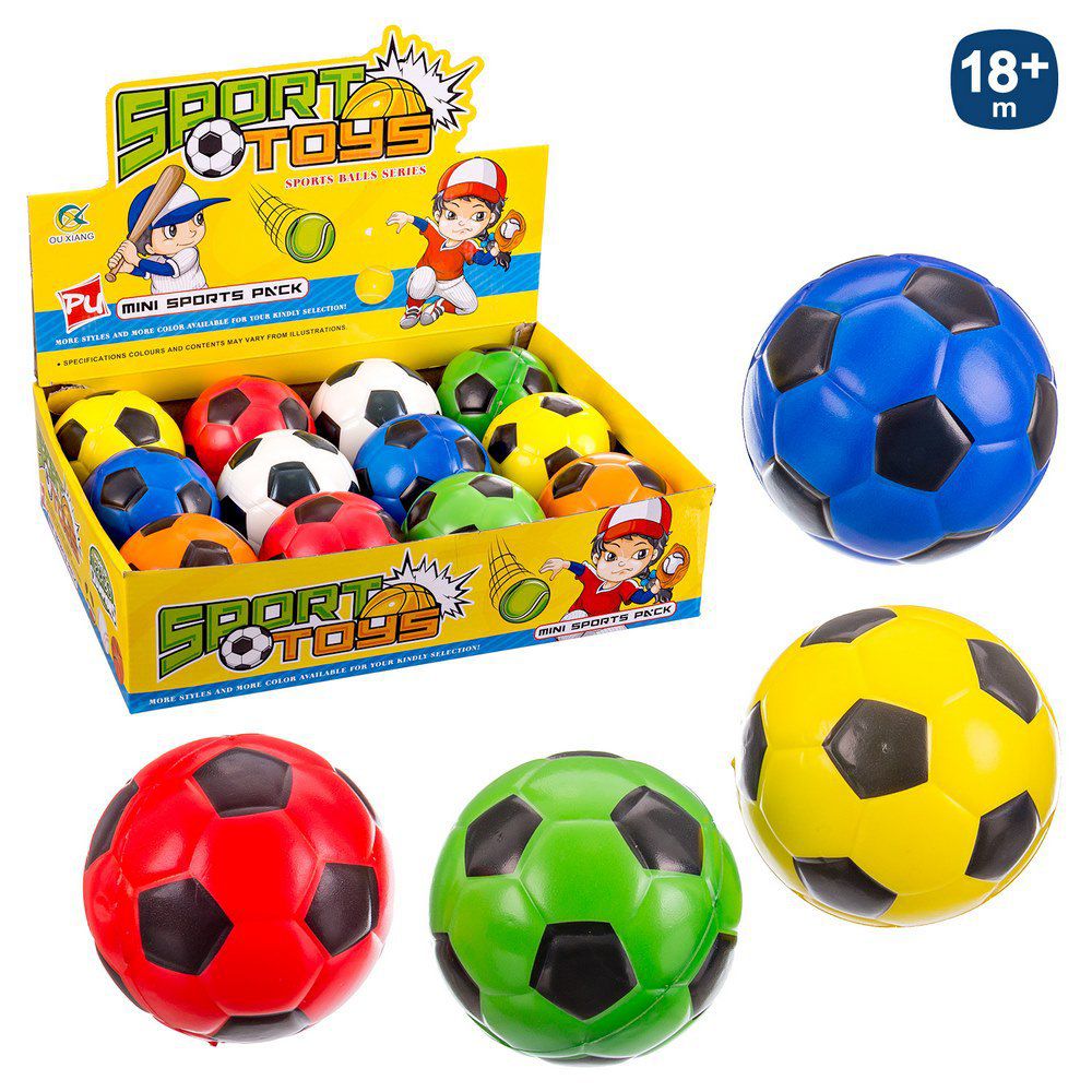 PELOTA FOAM FUTBOL 6/C 10 CM CJA EXPOSITORA 12 UDS