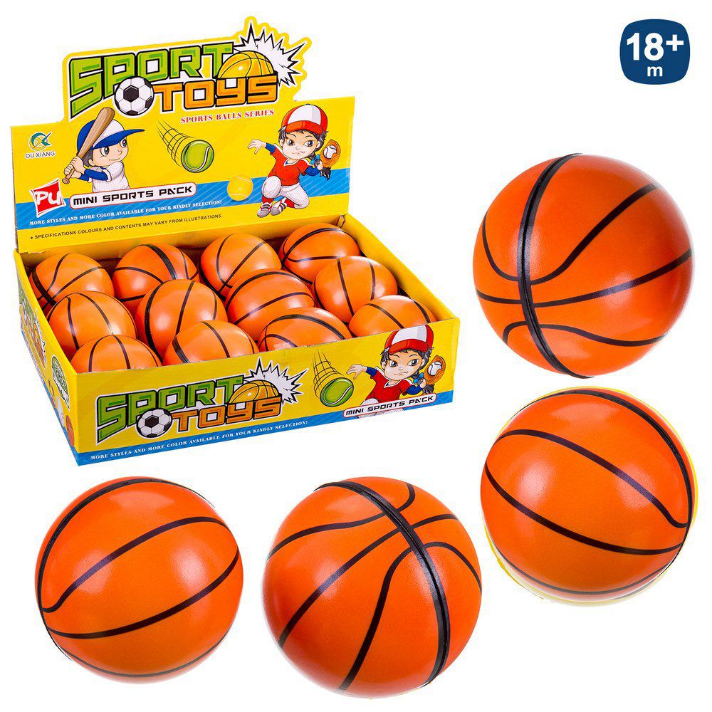 PELOTA FOAM BALONCESTO 10 CM CJA EXPOSITORA 12 UDS