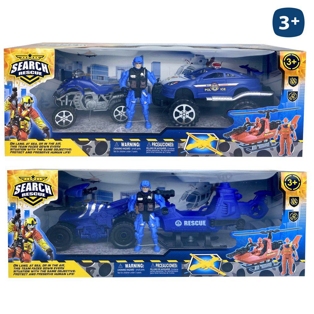 FIGURA POLICÍA CON VEHÍCULO 2/M CAJA VENTANA 36X11X14 CM