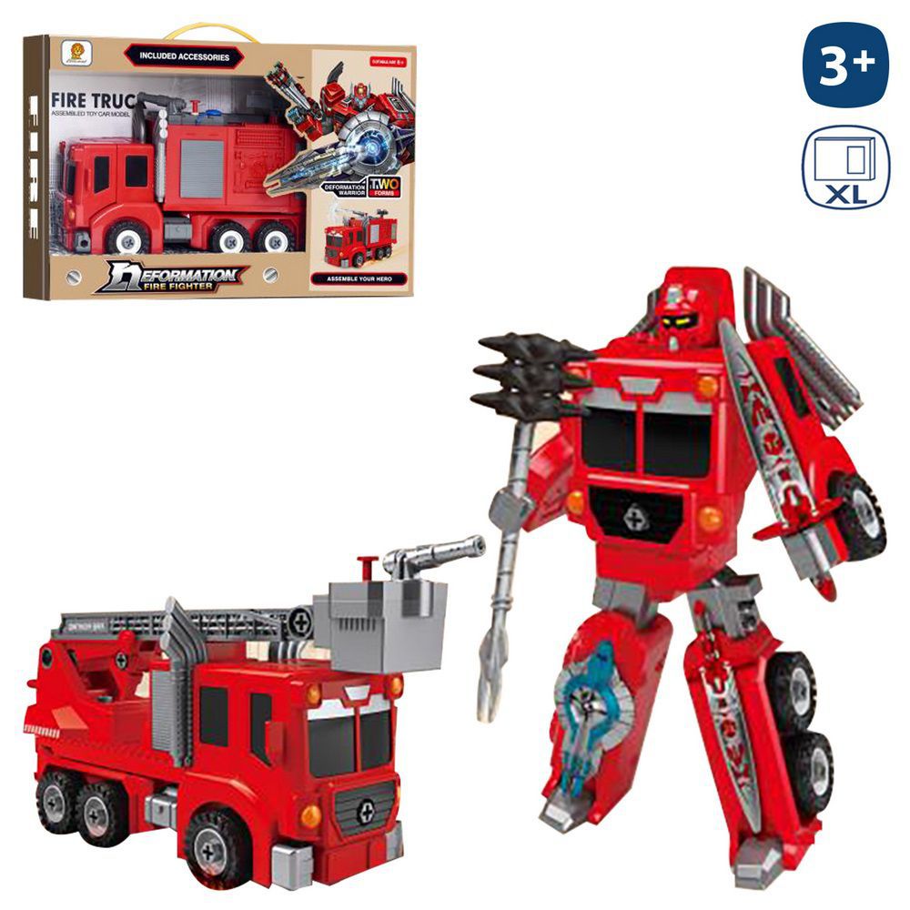 ROBOT TRANSFORMABLE CAMIÓN BOMBEROS 2/M 39,50 X 14 X 25 CM CAJA ABIERTA 40X25 CM