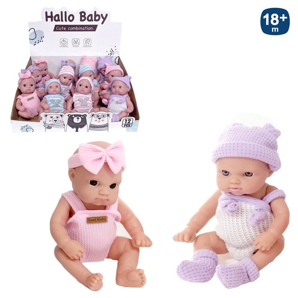 BEBÉ VESTIDO PUNTO VINILO 4/M 16 CM CAJA EXPOSITORA 12 UDS