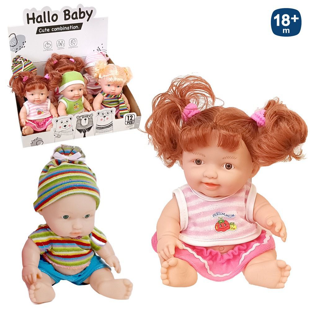 MUÑECA VESTIDO PUNTO VINILO 3/M 23 CM CAJA EXPOSITORA 6 UDS