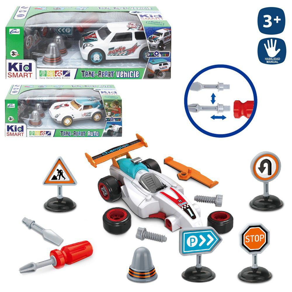 COCHE DESMONTABLE 3/M 16 CM INCLUYE HERRAMIENTAS Y ACCESORIOS- CAJA VENTANA 37X12 CM