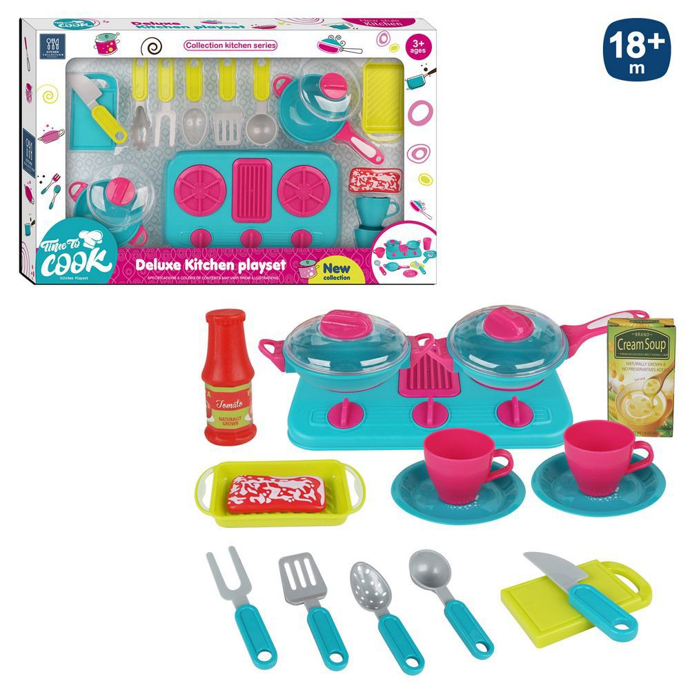 S/16 JUEGO MENAJE CON COCINA 2/M CAJA VENTANA 57X35 CM