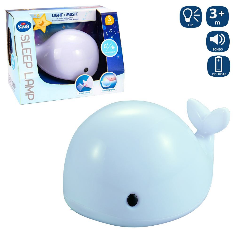 PANTALLA LUZ Y MÚSICA BALLENA 22 X 15 X 16,30 CM PROYECTA LUZ Y MUSICA- FUNCIONA CON PILAS 3XAA ( INCLUIDAS)- CAJA ABIERTA