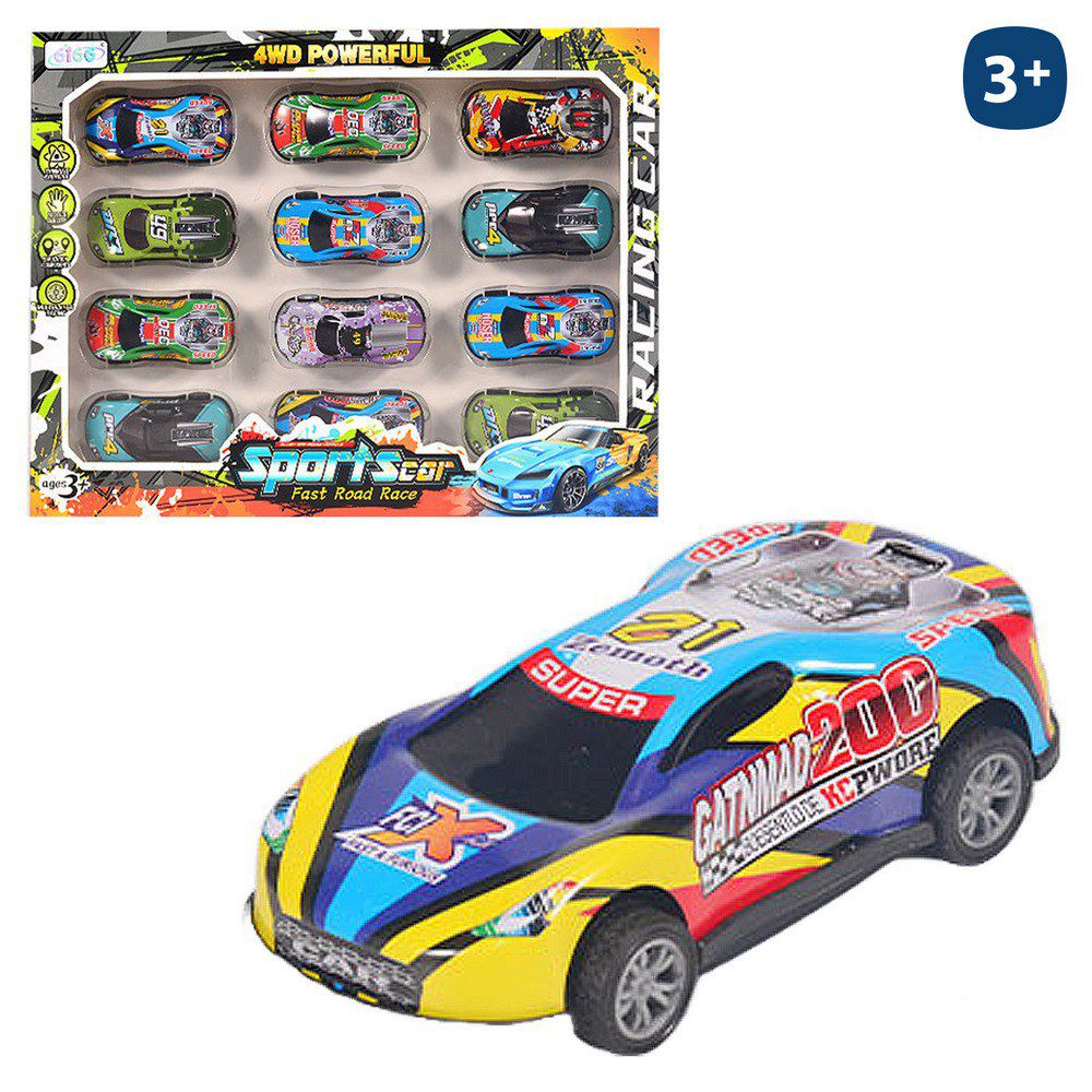 S/12 COCHE PARKING DECORADO METAL 8 CM CAJA VENTANA 35X27 CM