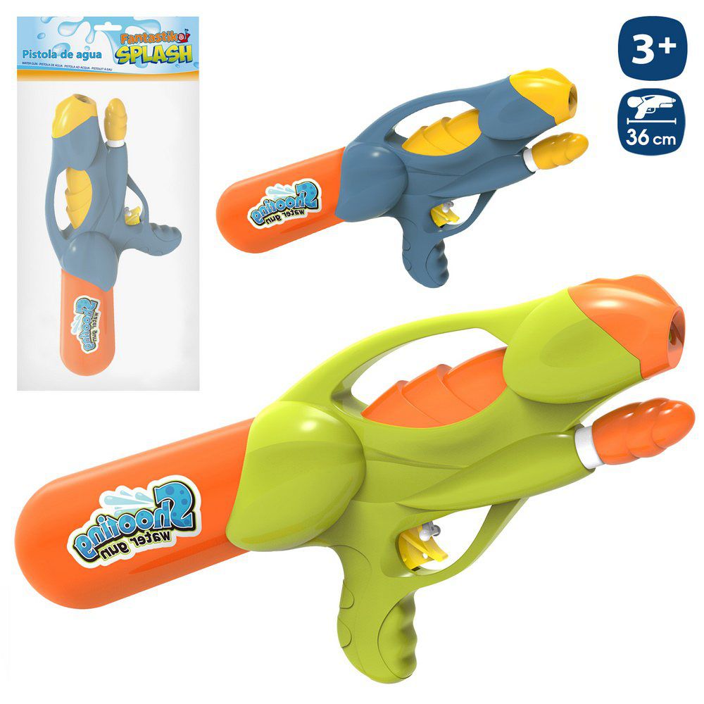 PISTOLA AGUA CON CEBADOR 2/C 36 CM BOLSA PESTAÑA