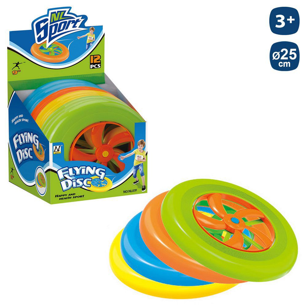 DISCO VOLADOR 4/C 25 CM CAJA EXPOSITORA 12 UDS