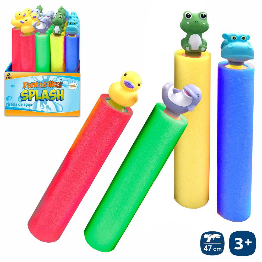 PISTOLA AGUA FOAM ANIMALES 4/M 5 X 47 CM CAJA EXPOSITORA 24 UDS