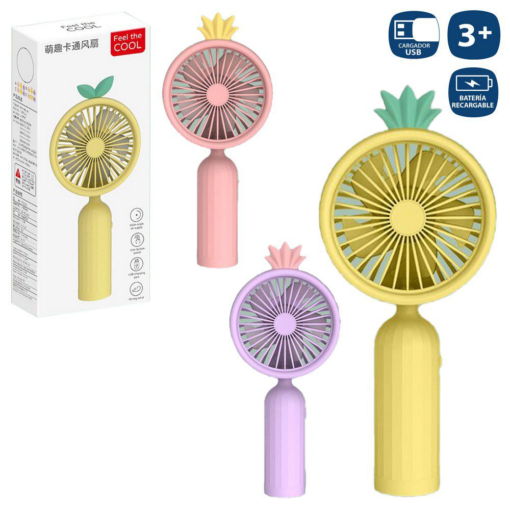 VENTILADOR DE MANO ELÉCTRICO 3/C 9 X 20 CM VENTILADOR CON CARGADOR USB. 3 C. CAJA IMPRESA