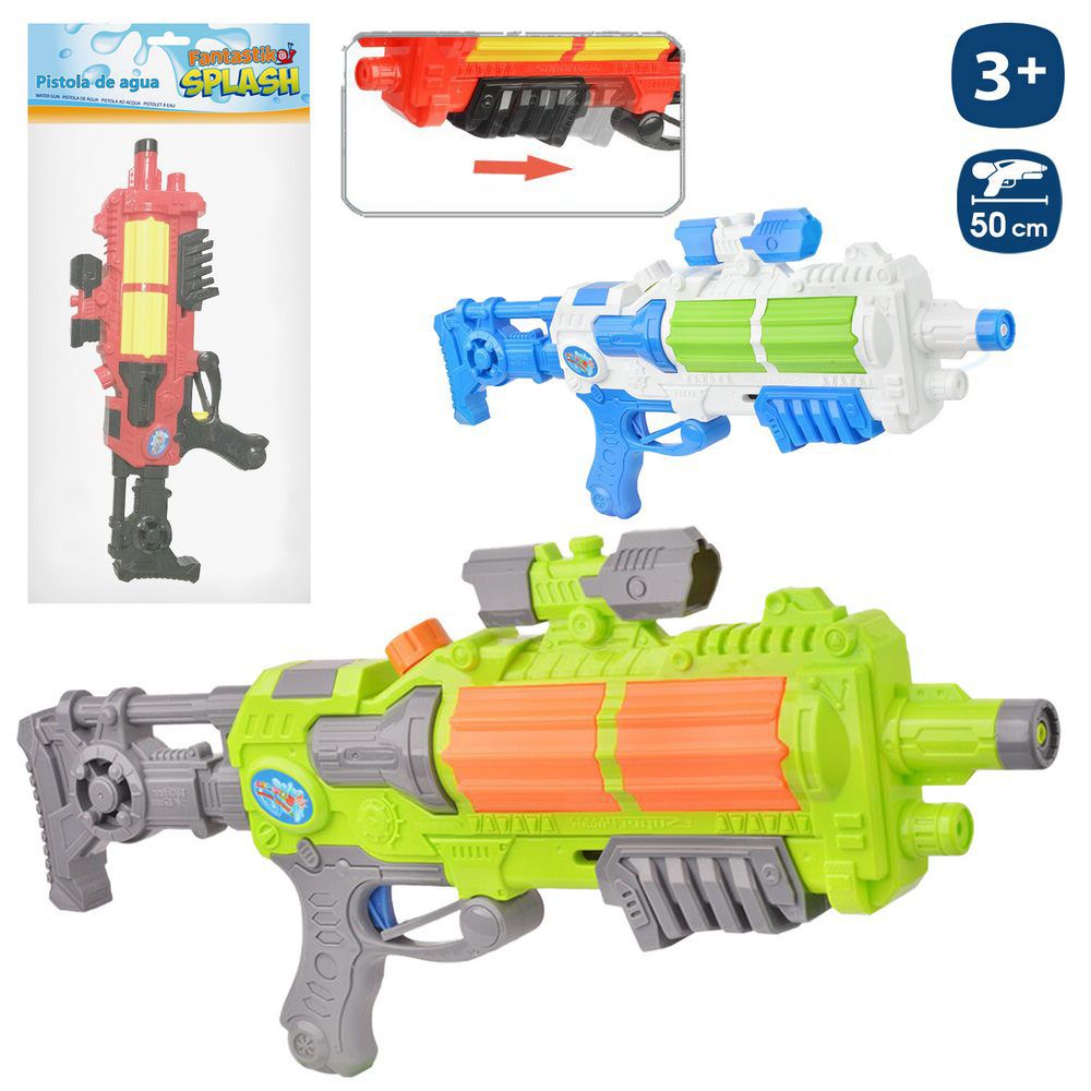 PISTOLA AGUA CON CEBADOR 3/C 50 CM BOLSA CON PESTAÑA