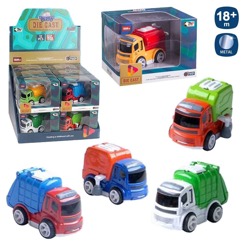 CAMIÓN GROTESCO METAL 4/C 10 CM CAMION METAL RECICLAJE 4C. CAJA VENTANA 13X10 CM.