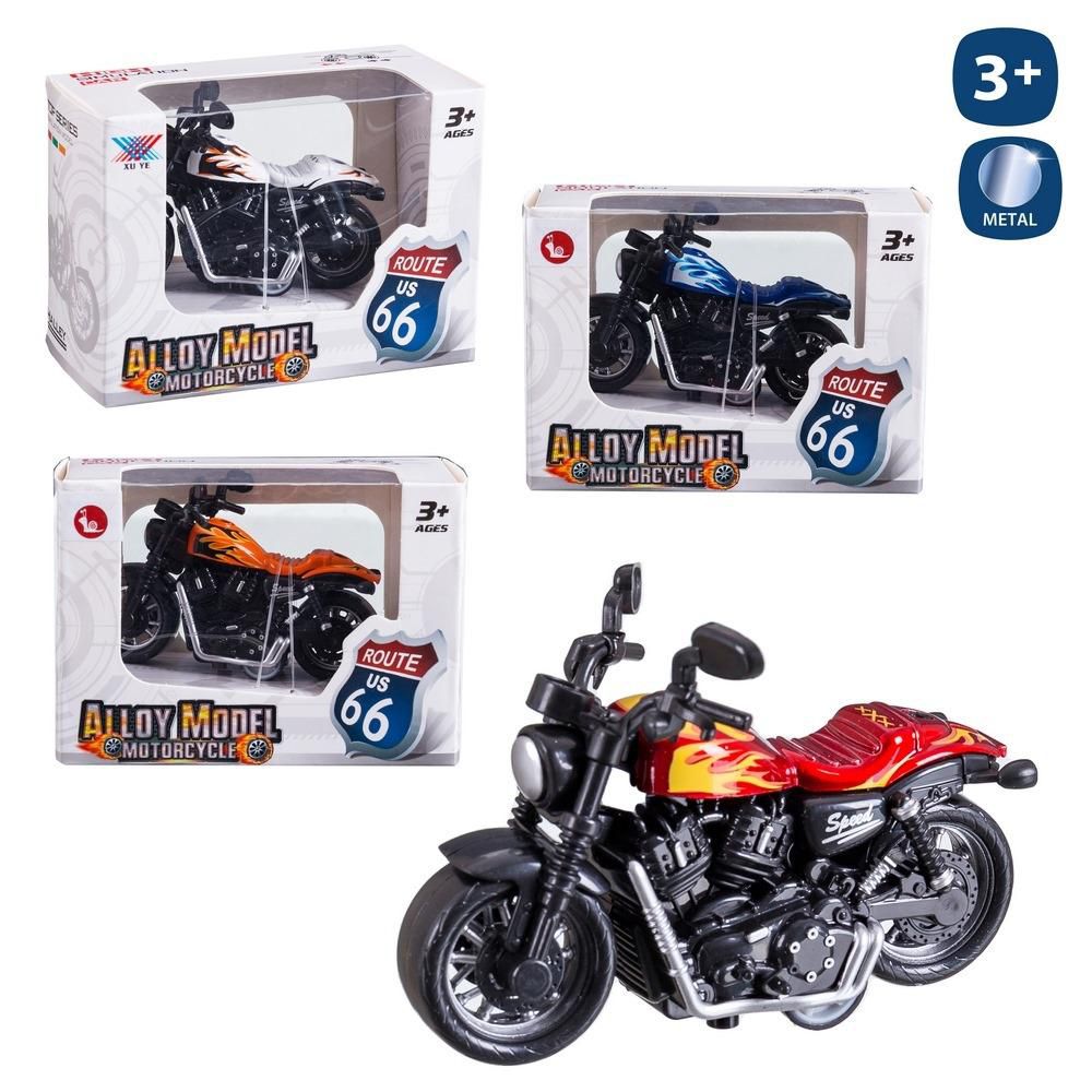 MOTO CHOPER FRICCIÓN METAL 4/C 9 CM ESCALA 1/36 CAJA VENTANA 12X9 CM.