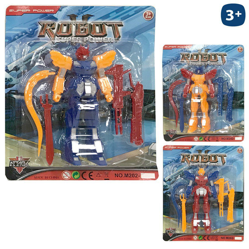ROBOT SUPER HERO 3/C 16 X 17 CM . BLISTER 21X25 CM.