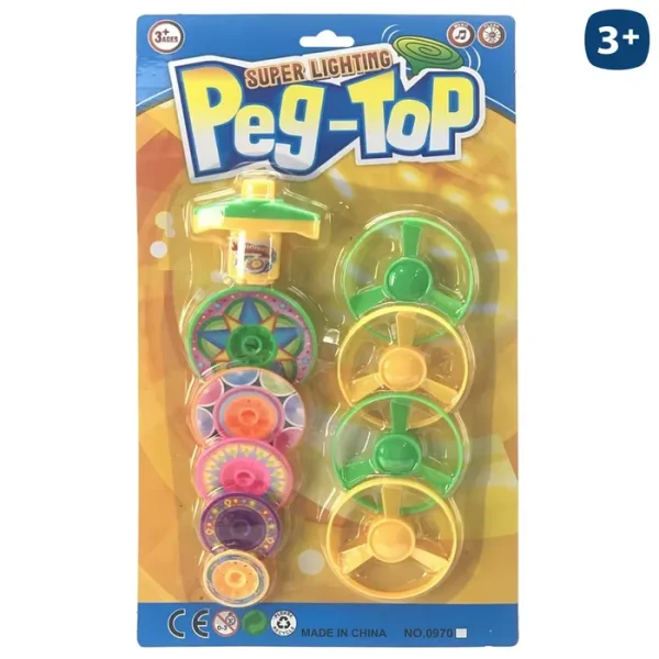 S/10 LANZADOR PEONZA Y HELICES BLISTER 22X38 CM.
