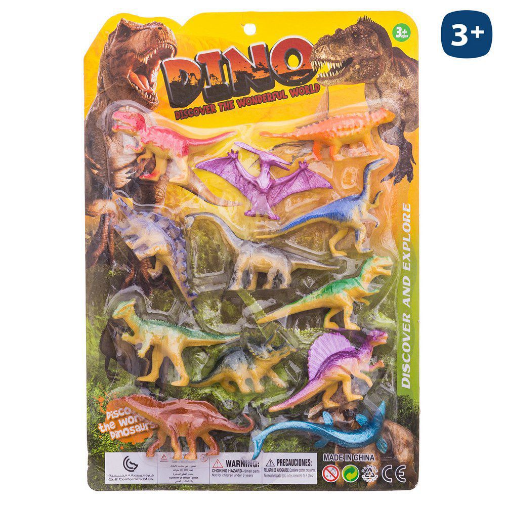 S/12 DINOSAURIOS 2/M 10 CM BLISTER 23X33 CM.