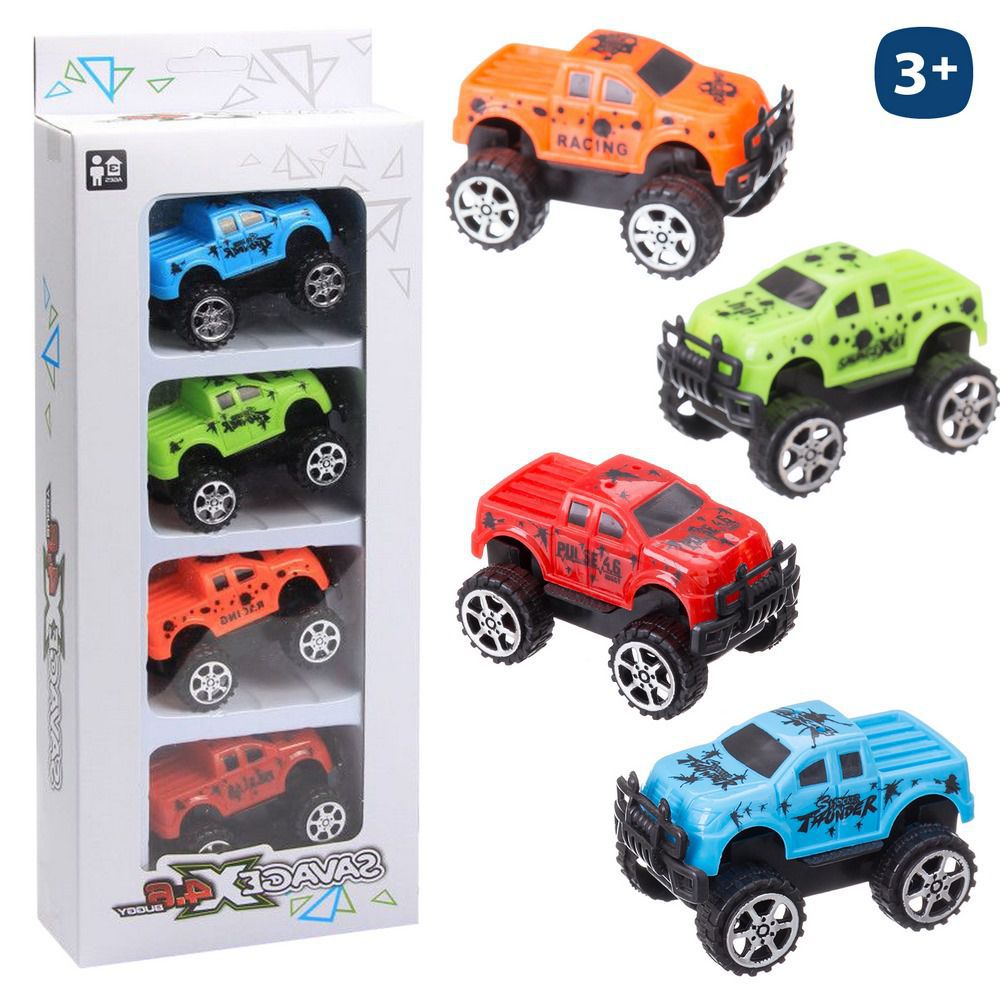 S/4 COCHE PICK UP 8 CM BLISTER CAJA VENTANA 12X32 CM.