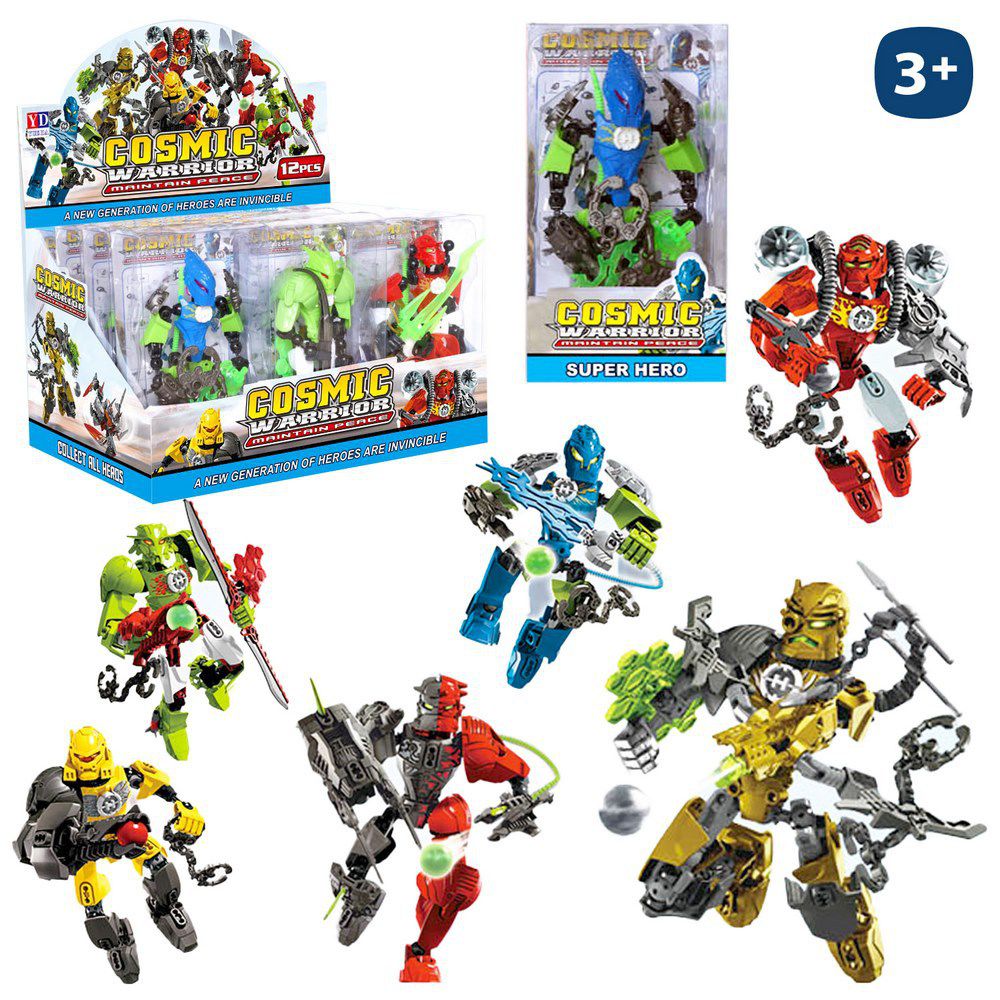 ROBOT COSMIC WARRIOR 13 CM CAJA ACETATO 9X16 CM- CAJA EXPOSITORA 12 UDS
