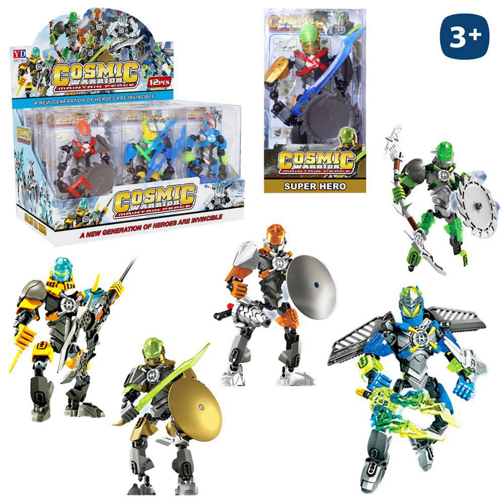 ROBOT COSMIC WARRIOR 13 CM CAJA ACETATO 9X16 CM- CAJA EXPOSITORA 12 UDS